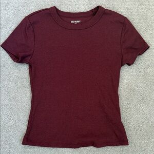 Old Navy Women's Burgandy Short Sleeve Tee